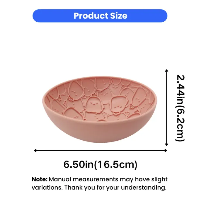 Wobble Dog Slow Feeder Bowl Size Guide Size dimensions of silicone wobble dog slow feeder bowl for dogs and puppies