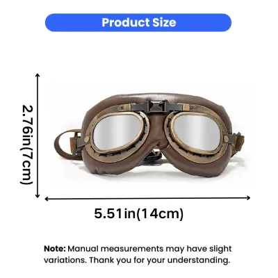 Adjustable Dog Goggles Size Guide for Medium and Large Dogs Dog goggles size chart showing 14cm width and 7cm height measurements