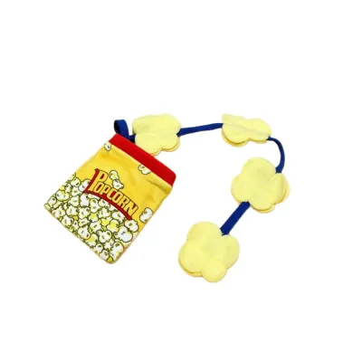 Popcorn Crinkle Treat Pouch Dog Toy with Plush Rope Balls Wholesale Plush popcorn crinkle dog toy with treat pouch and soft popcorn rope balls for interactive chewing and training play