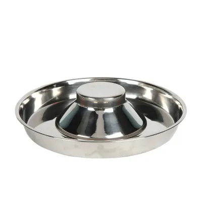 Premium Stainless Steel Anti-Tip Dog Feeding Bowl Empty stainless steel anti-tip slow feeder bowl for dogs with wide stable base