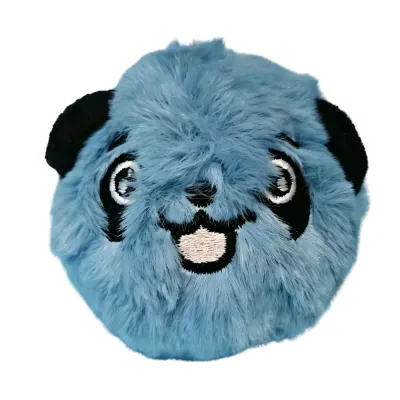 Blue Plush Panda Bounce Ball Dog Toy Blue plush panda bounce ball dog toy with fluffy fabric and embroidered facial details