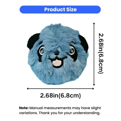 Plush Panda Bounce Ball Dog Toy Size Guide Plush panda bounce ball dog toy measuring 2.68 inches 6.8 cm for small and medium dogs