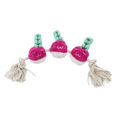 Radish Plush Rope Dog Toy for Interactive Play Plush radish rope knot dog toy with cotton rope for puppies and small dogs