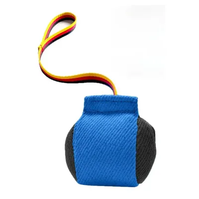 Blue Durable Bite Tug Dog Toy Wholesale Blue durable bite tug dog training toy with nylon handle for chewing and tug games