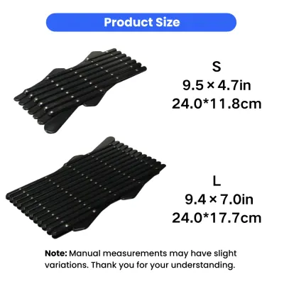 Adjustable Dog Car Window Safety Barrier Size Chart Size comparison chart for adjustable dog car window safety barrier in S and L sizes