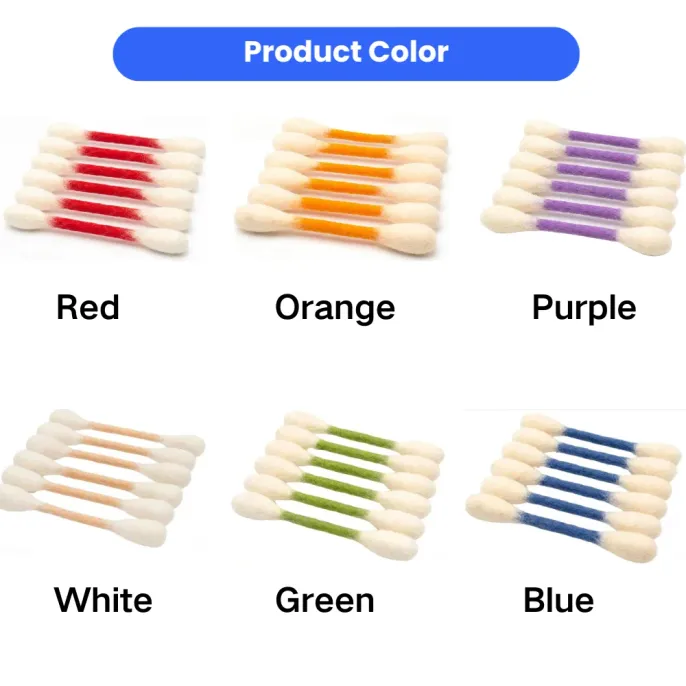 Color Options for Giant Cotton Swab Cat Toys Multiple color giant cotton swab cat toys including red orange purple white green and blue