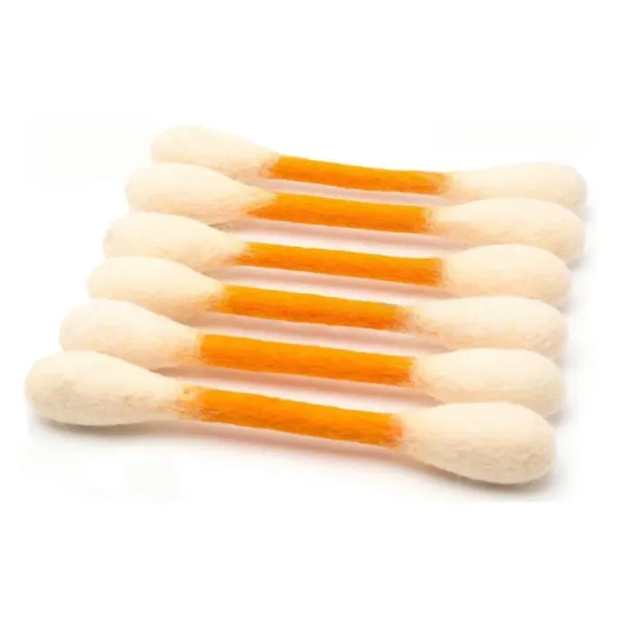 Orange Giant Cotton Swab Cat Toy for Cats Orange giant cotton swab cat toy made with soft felt and cotton texture