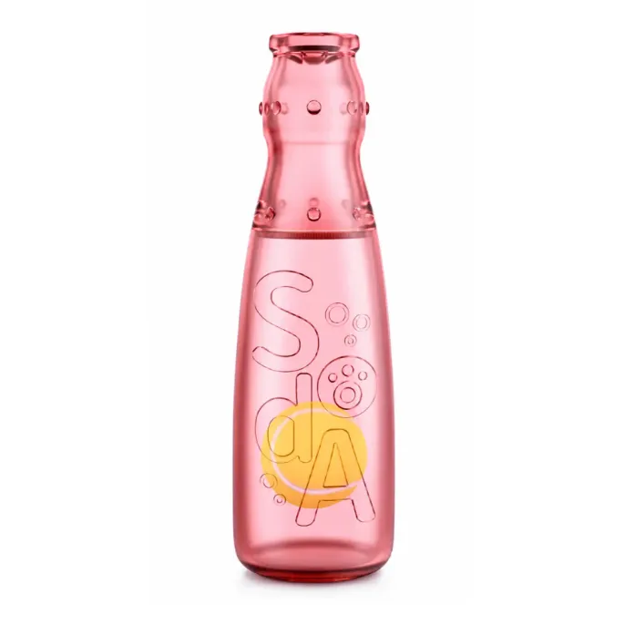 Pink Transparent Squeaky Bottle Dog Toy Pink transparent squeaky bottle dog toy with rolling tennis ball inside