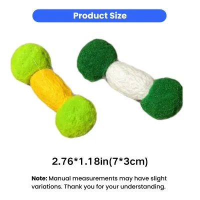 Compact silkworm pupa felt ball cat toy size chart for small cats and kittens