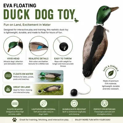 Durable EVA Floating Duck Dog Toy for Water Play Floating EVA duck dog toy with bite-resistant material for lake, pool, and fetch training