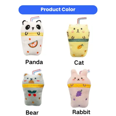 Cartoon Catnip Plush Cat Toys Multiple Styles Assorted cartoon catnip plush cat toys including panda, cat, bear, and rabbit styles for cats