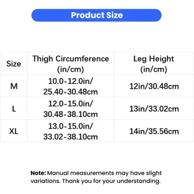 Dog Knee Brace Size Chart M L XL Dog knee brace size guide with thigh circumference and leg height measurements for medium and large dogs