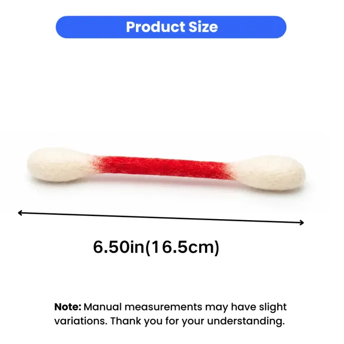 Large Size Giant Cotton Swab Cat Toy 6.5 Inch Large giant cotton swab cat toy measuring 6.5 inches for cats to grab and kick