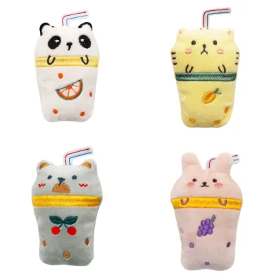 Cartoon Catnip Plush Cat Toys Assorted Animal Styles Assorted cartoon catnip plush cat toys in panda, cat, bear, and rabbit styles with soft PP fiber filling for indoor cats