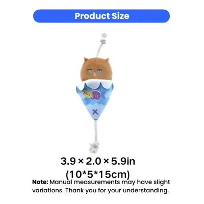 Cat Cone Plush Treat Hiding Toy for Cats Cat cone plush cat toy with rope handle and hidden treat pocket
