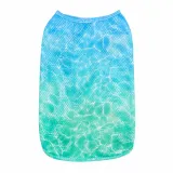 Green gradient breathable cooling dog vest with lightweight mesh fabric for summer pet wear