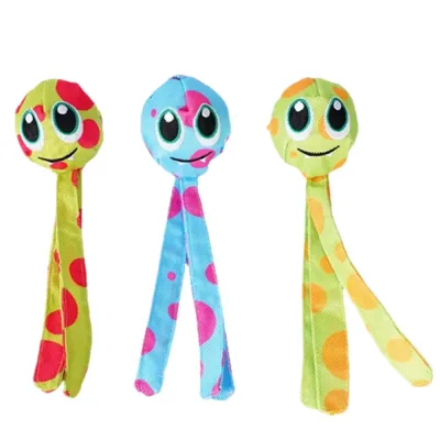 Ball Sound Squeaky Dog Toy Plush Interactive Pet Toy for Dogs Colorful ball sound squeaky dog toy with soft plush legs and funny cartoon face for interactive dog chewing and fetch play