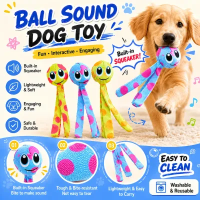 Interactive Ball Sound Squeaky Dog Toy Lightweight Durable Plush Toy Interactive squeaky dog toy with built in squeaker lightweight plush material and bite resistant design for dogs