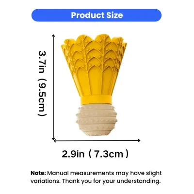 Shuttlecock Dog Toy Size Guide 3.7in x 2.9in | Petfairs Size chart of shuttlecock dog chew toy showing 3.7 inch height and 2.9 inch width dimensions