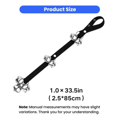 Adjustable Size Dog Potty Training Bells 33.5 Inch Dog potty training bells with adjustable 33.5 inch nylon strap and stainless steel bells