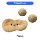 Peanut color plush cat toy set with sisal balls for kittens and indoor cats