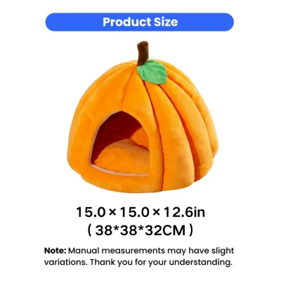 Pumpkin Cat Bed Size Details 38x38x32CM Pumpkin cat cave bed size information 15x15x12.6 inch for indoor cats and kittens