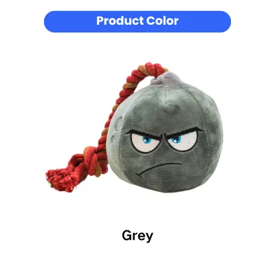 Grey Plush Rope Dog Toy Color Display Grey color plush dog chew toy with cotton rope handle for pet stores