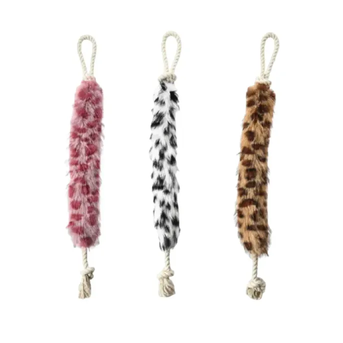 Long Tail Plush Dog Toy with Rope