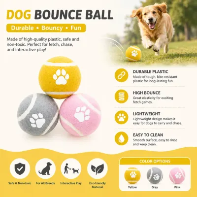 High Bounce Dog Ball Toy for Fetch Training Durable high bounce dog ball toy made from safe plastic material for interactive pet play