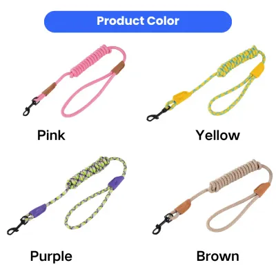 Reflective Rope Dog Leash Color Options for Pet Stores Multiple color options of reflective rope dog leash including pink yellow purple and brown