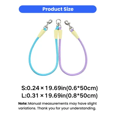 Double Dog Leash Splitter Size Information Size chart of double dog leash splitter available in S and L sizes for small and medium dogs