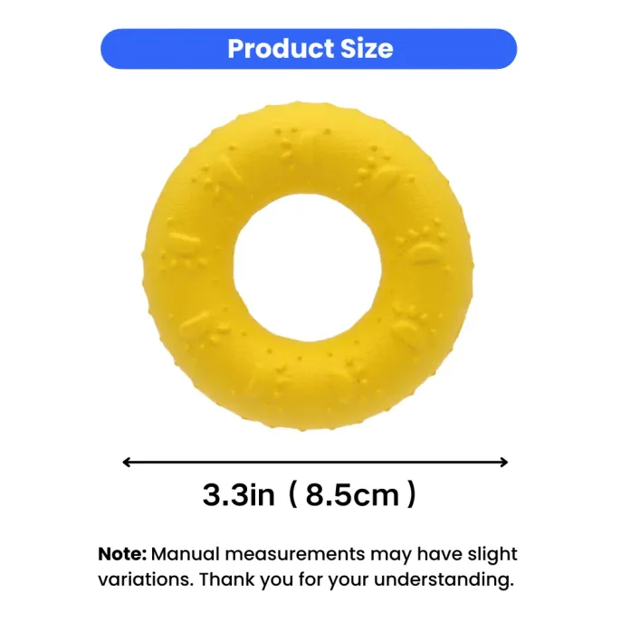 EVA dog ring chew toy measuring 3.3 inch 8.5cm for small and medium dogs