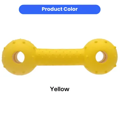 Yellow color EVA dog chew toy product display for pet stores and wholesale buyers