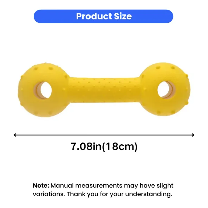 EVA Dumbbell Dog Toy Size 7.08in 18cm EVA dumbbell dog toy size measurement 7.08 inches 18cm lightweight dog chew toy