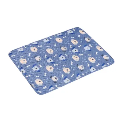 Blue Dog Pattern Quilted Dog Mat Blue dog pattern quilted dog mat with soft filling and anti-slip backing