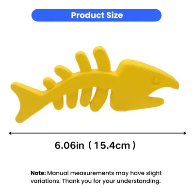 EVA Fishbone Dog Chew Toy Size Guide 15.4cm EVA fishbone dog chew toy measuring 6.06 inches 15.4cm suitable for small medium and large dogs
