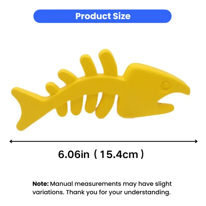 EVA Fishbone Dog Chew Toy Size Guide 15.4cm EVA fishbone dog chew toy measuring 6.06 inches 15.4cm suitable for small medium and large dogs
