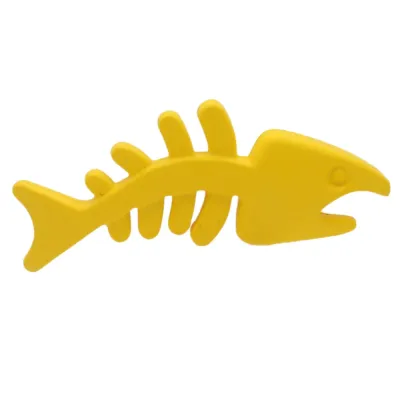 EVA Fishbone Dog Chew Toy Yellow Durable Pet Toy Yellow EVA fishbone dog chew toy made from lightweight durable EVA material for dogs chewing and interactive play