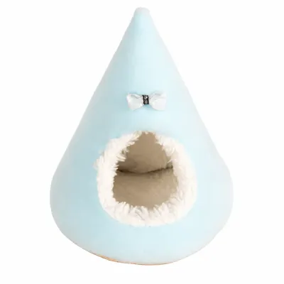 Blue Plush Hamster House Warm Sleeping Nest Blue hamster sleeping nest with soft fleece lining and enclosed design