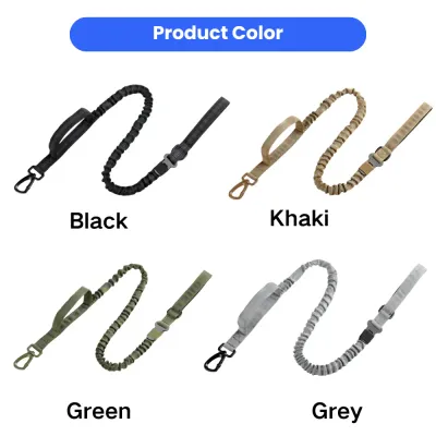 Bungee Dog Leash Available in Black Khaki Green and Grey Shock absorbing dog leash available in four colors including black, khaki, green and grey
