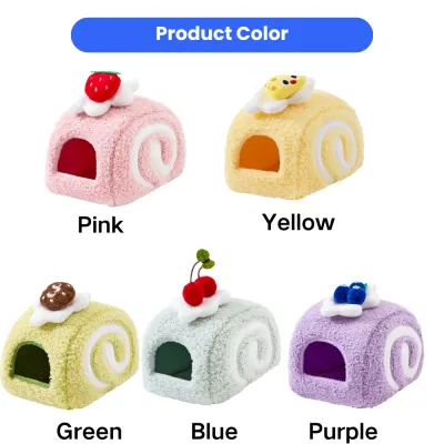 Hamster winter warm cotton bed available in pink, yellow, green, blue and purple colors for hamsters and small pets