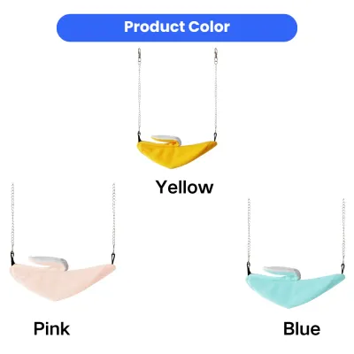 Banana Bird Hammock Available in Yellow Pink and Blue Hanging banana bird nest hammock available in yellow, pink and blue colors for parrots and cage birds