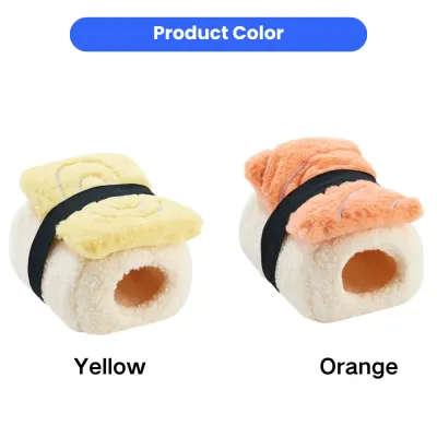 Hamster sushi cotton nest available in yellow and orange colors for small pets