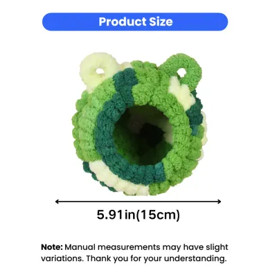 Size guide for plush bird nest hut measuring 5.91 inches 15cm diameter