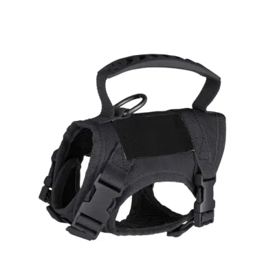 Black Escape Proof Cat Harness with Handle Black adjustable escape proof cat harness with top handle and breathable mesh design for outdoor walking