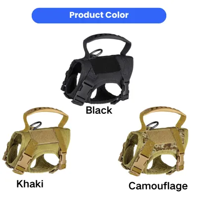 Cat Harness Available in Black Khaki and Camouflage Adjustable cat harness available in black khaki and camouflage colors for indoor and outdoor use