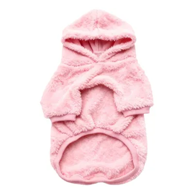 Pink Reversible Fleece Dog Hoodie for Medium Dogs Pink reversible fleece dog hoodie with soft double-sided fleece fabric for medium and large dogs