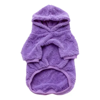 Purple Reversible Fleece Dog Hoodie for Large Dogs Purple reversible fleece dog hoodie designed for medium and large dogs, soft warm winter pet clothing with hood