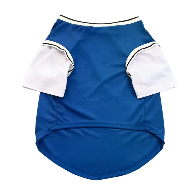 Blue breathable dog shirt for large dogs with lightweight cooling material