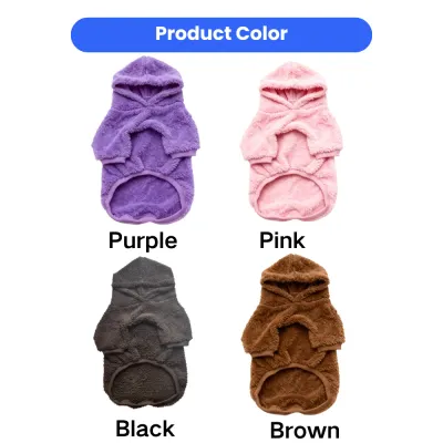 Reversible Fleece Dog Hoodie Available in 4 Colors Reversible fleece dog hoodie available in purple, pink, black and brown colors for medium and large dogs